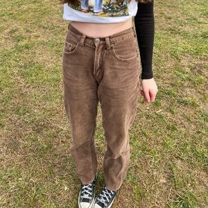 gap corduroy brown straight leg jeans/pants